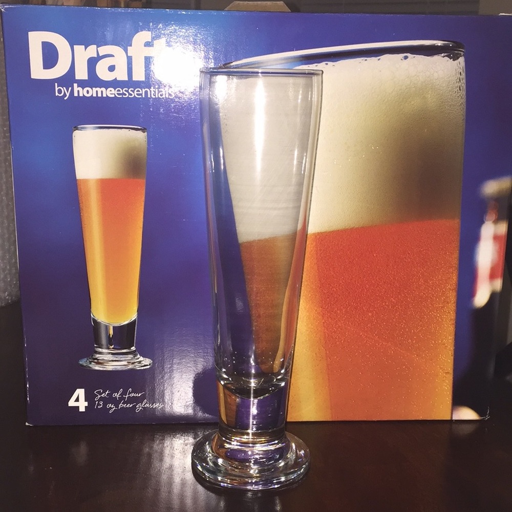 13oz Beer Glasses.  4 glasses in total.